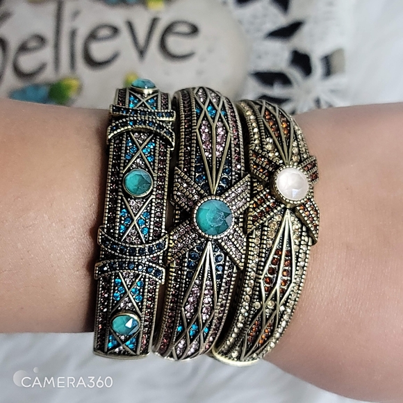 Tapered "X" Crystal Bangle Bracelet Heidi Daus - Picture 9 of 9